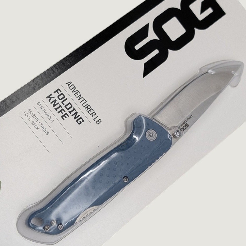 SOG Adventurer LB Folding Knife Nordic Blue Satin 5Cr15MoV SOG-13-11-03-43